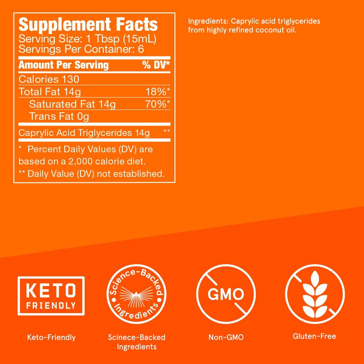 Bulletproof brain octane c8 is non-gmo, gluten free and keto-freindly