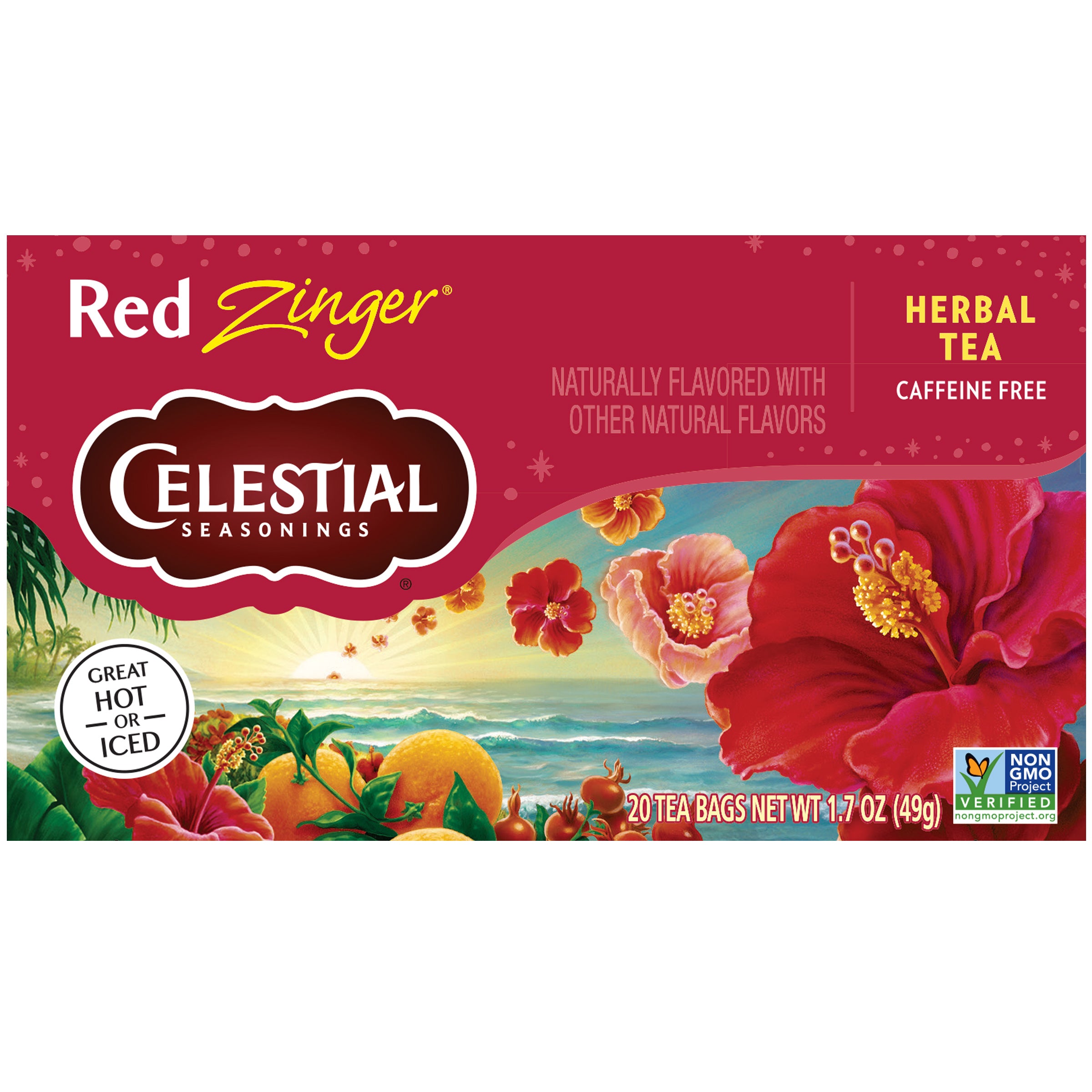 Celestial Seasonings Red Zinger Herbal Tea, 20 Tea Bags (Multiple Pack Sizes)