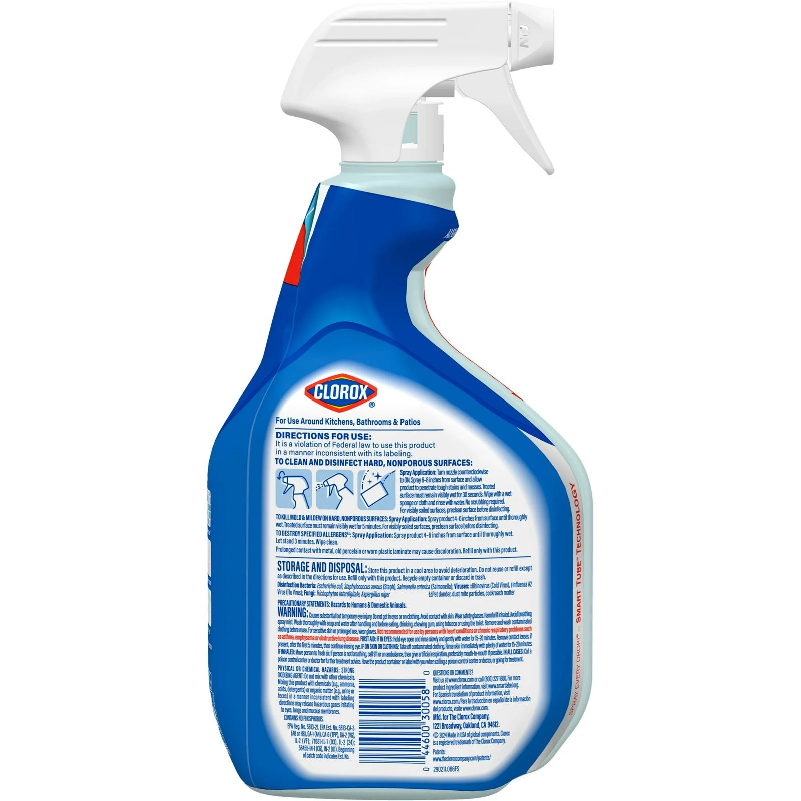 Clorox clean up cleaner and bleach, home disinfectant for use in kitchens, bathrooms and patios.