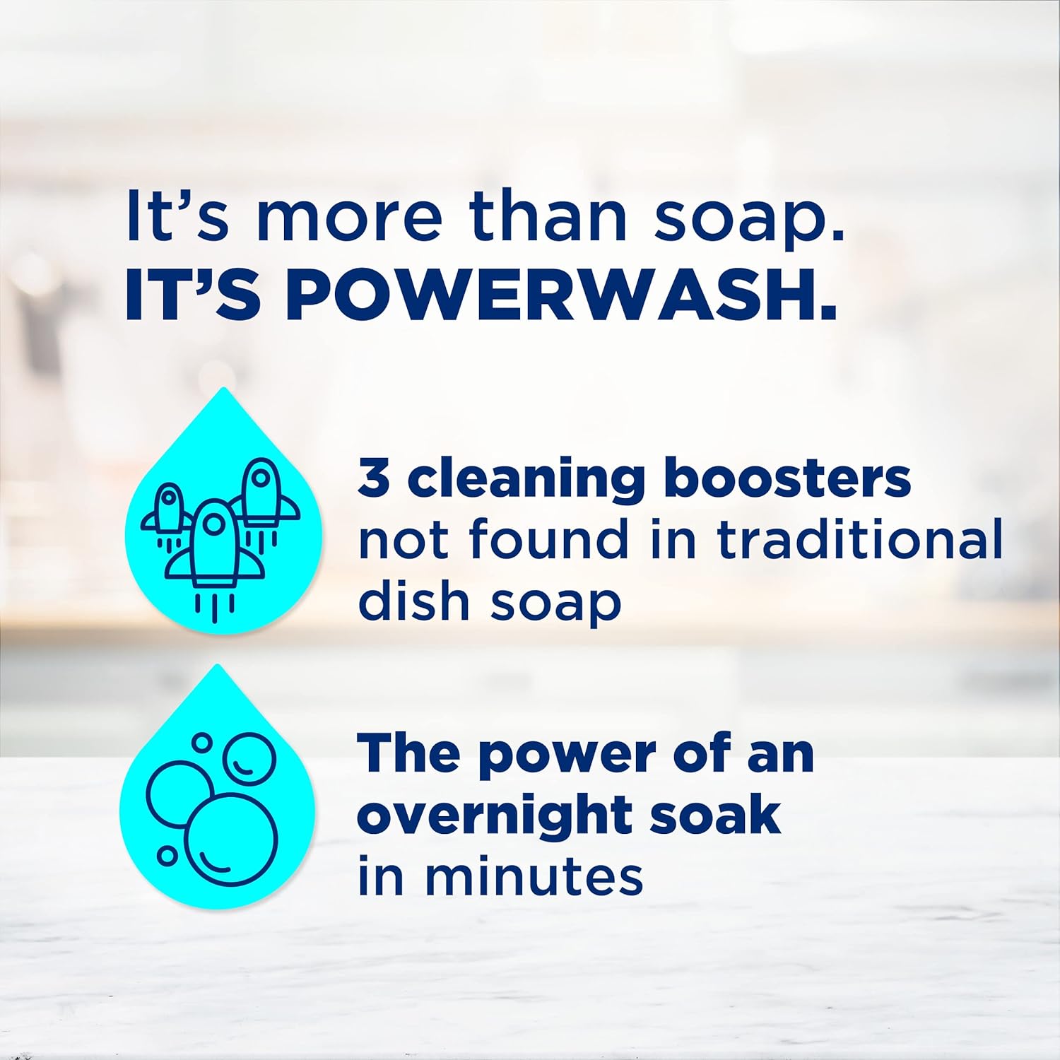 Dawn Platinum Plus Powerwash Dish spray has 3 cleaning boosters not found in traditional dish soap.