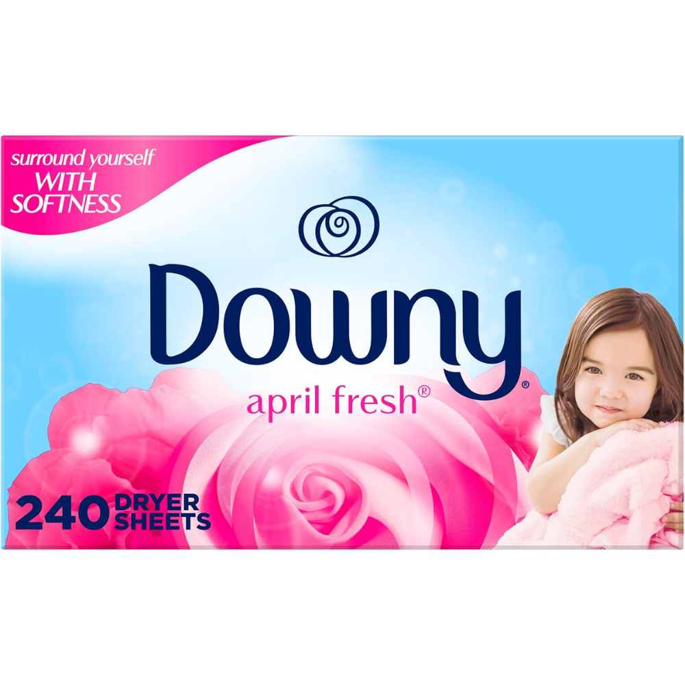 Box of downy dryer sheets in April fresh scent - count 40 sheets.