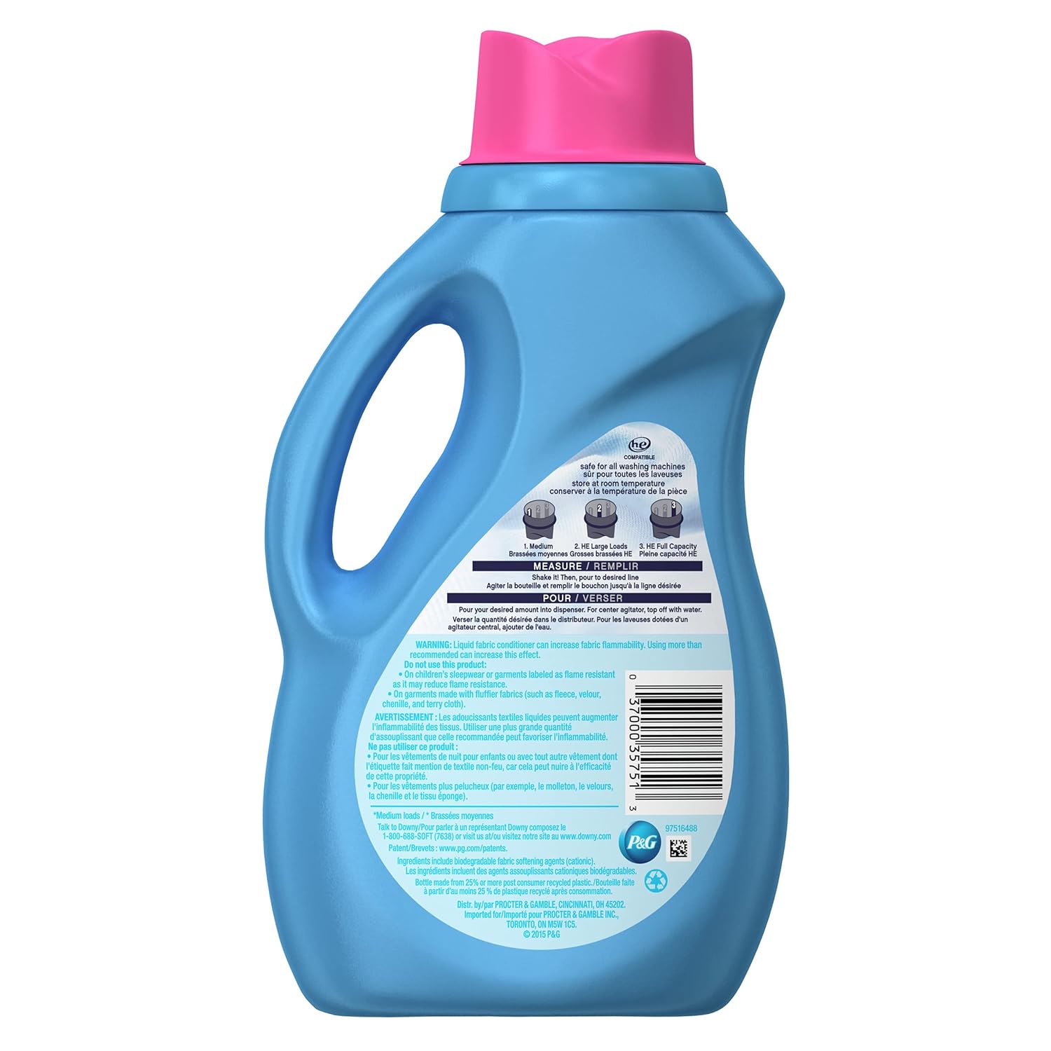 Downy ultra fabric softener with measuring cup for all washing machine.