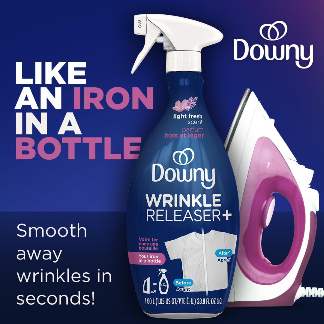 Downy wrinkle releaser plus spray is like an iron in a bottle - smoothes away wrinkles in a second.