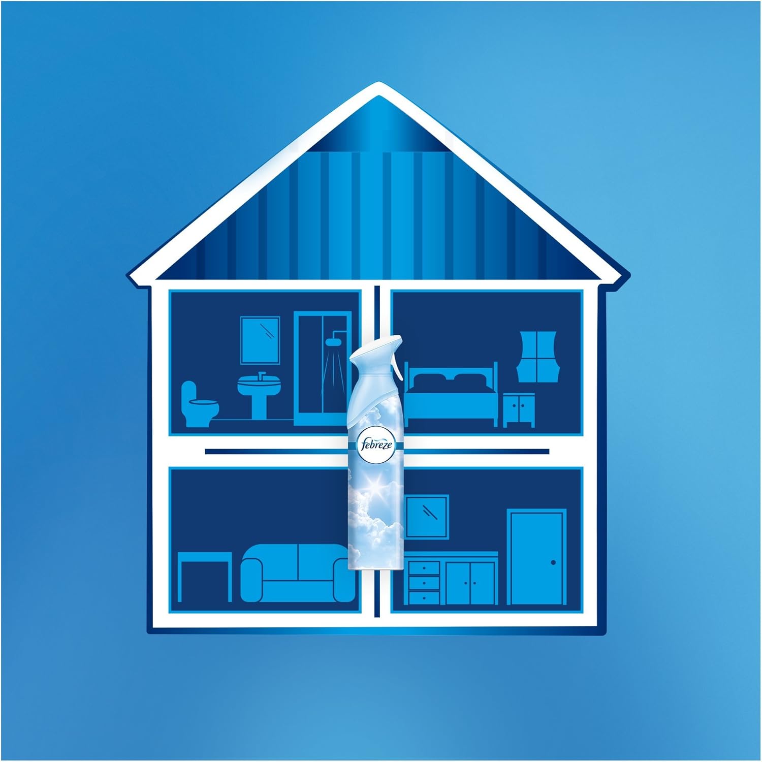 Febreze air freshener spray can be used all around the home for odor fighting.