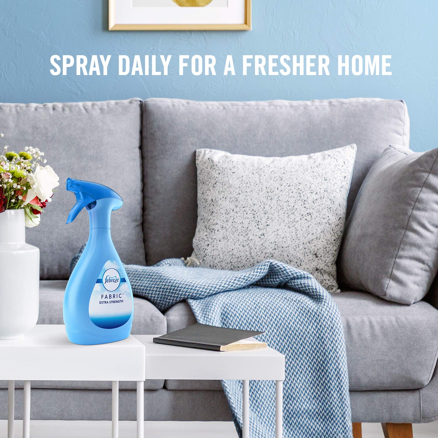 Frebreze fabric refresher spray, extra strength formula needs a spray daily for a fresher home