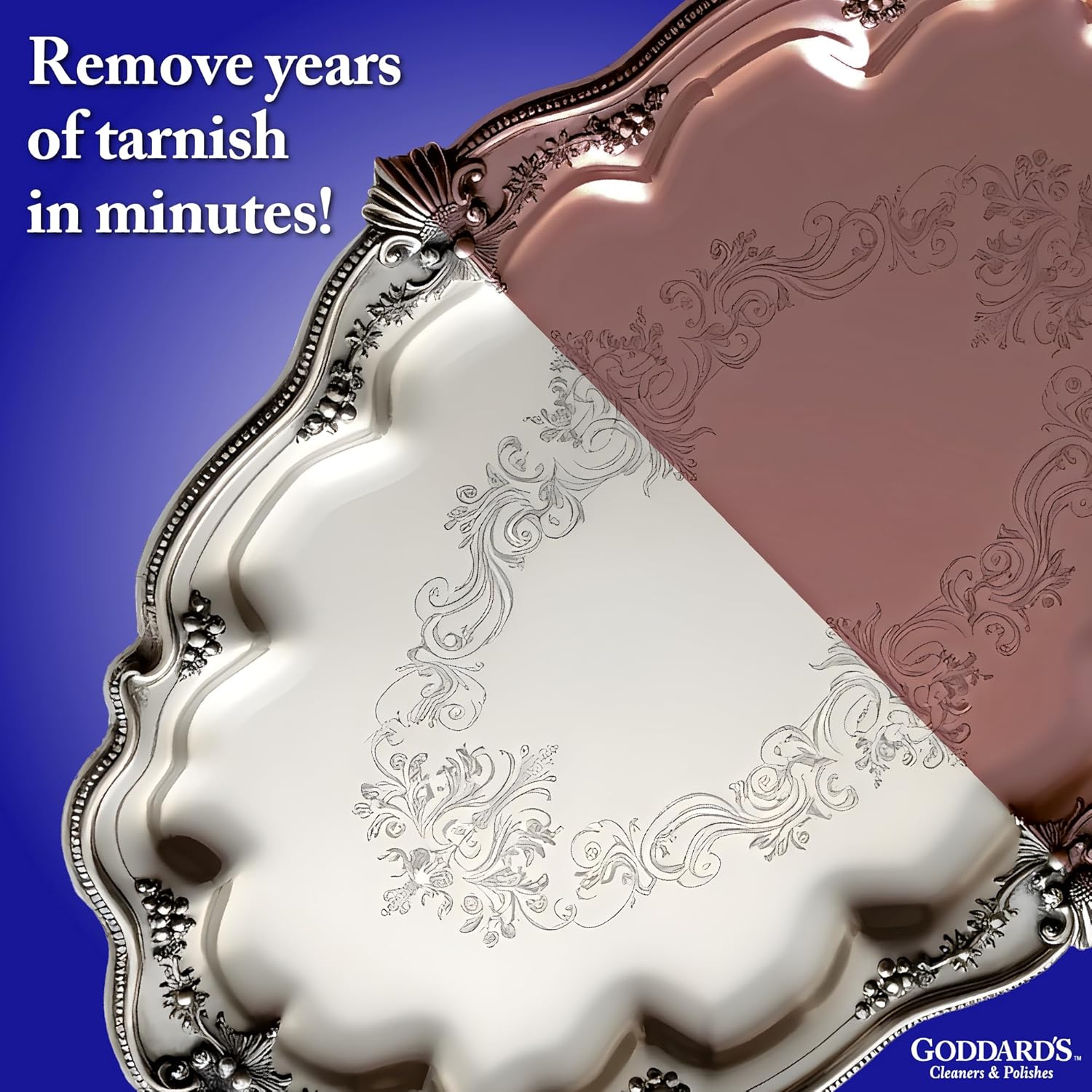 Goddards long shine solver polish foam removes years of tarnish in minutes.