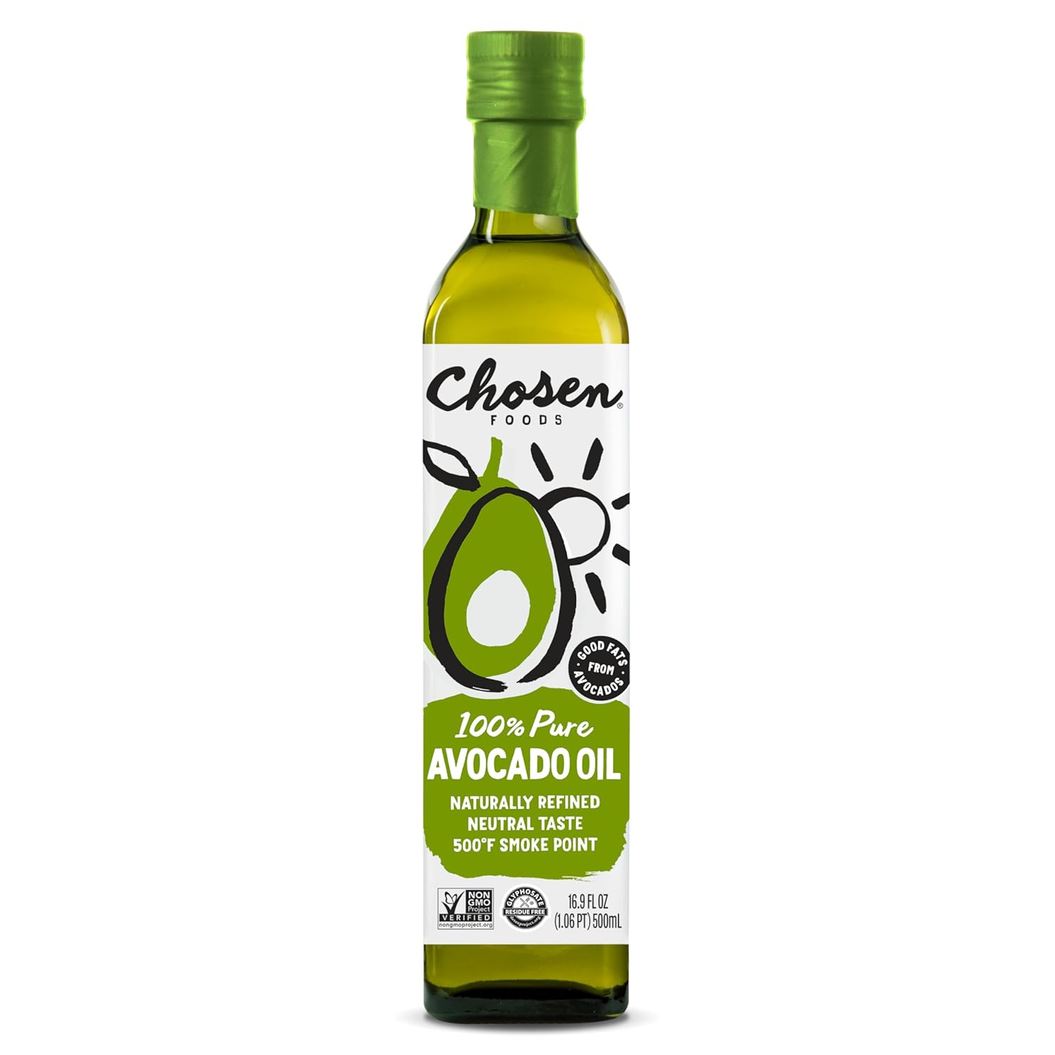 Chosen Foods 100% Pure Avocado Oil | 16.9 Oz (500 ml)