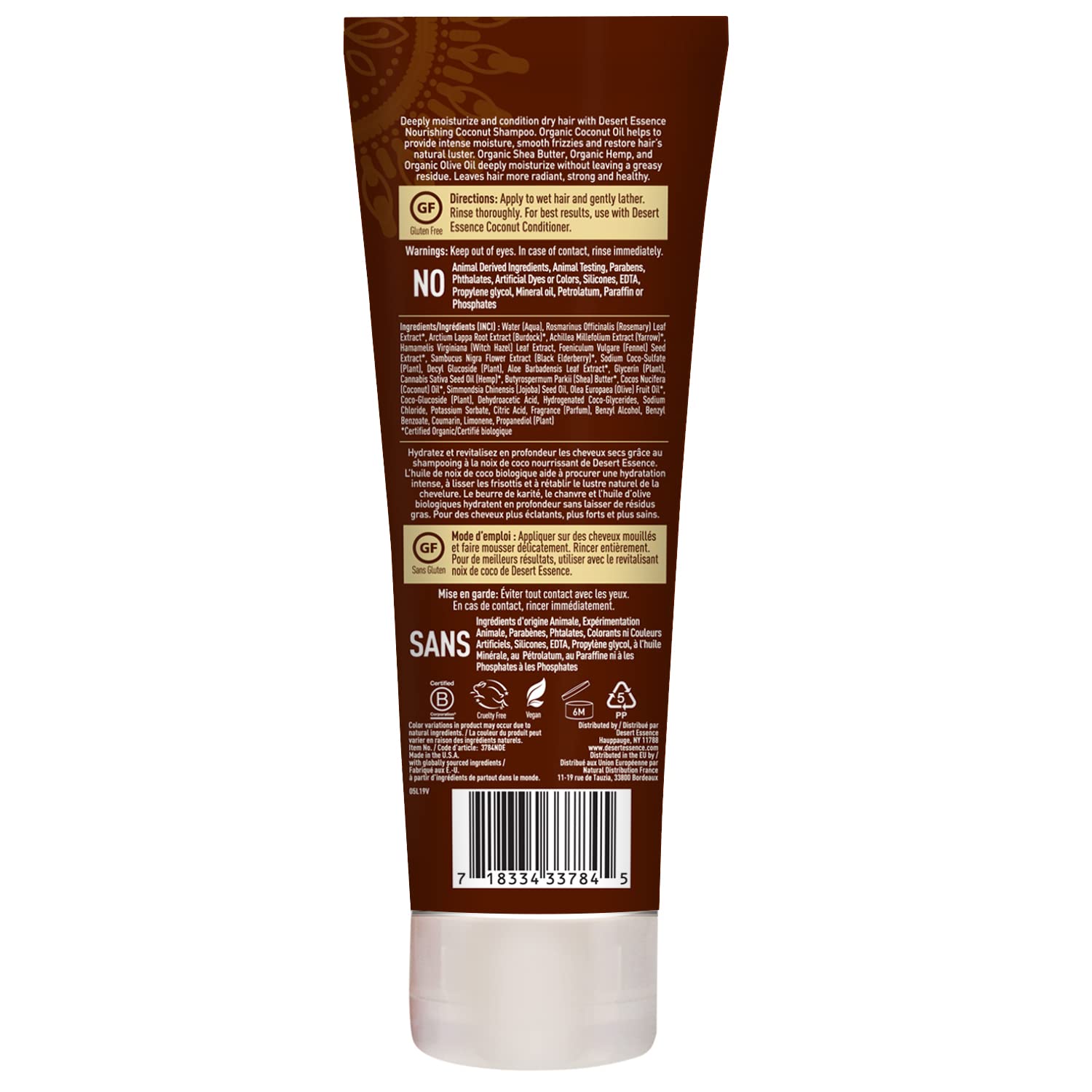 Desert Essence Coconut Shampoo & Conditioner | 8 Oz