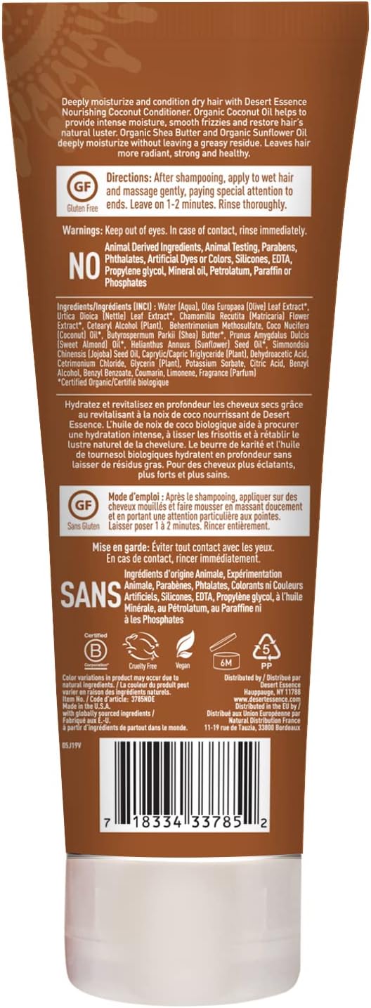 Desert Essence Coconut Shampoo & Conditioner | 8 Oz