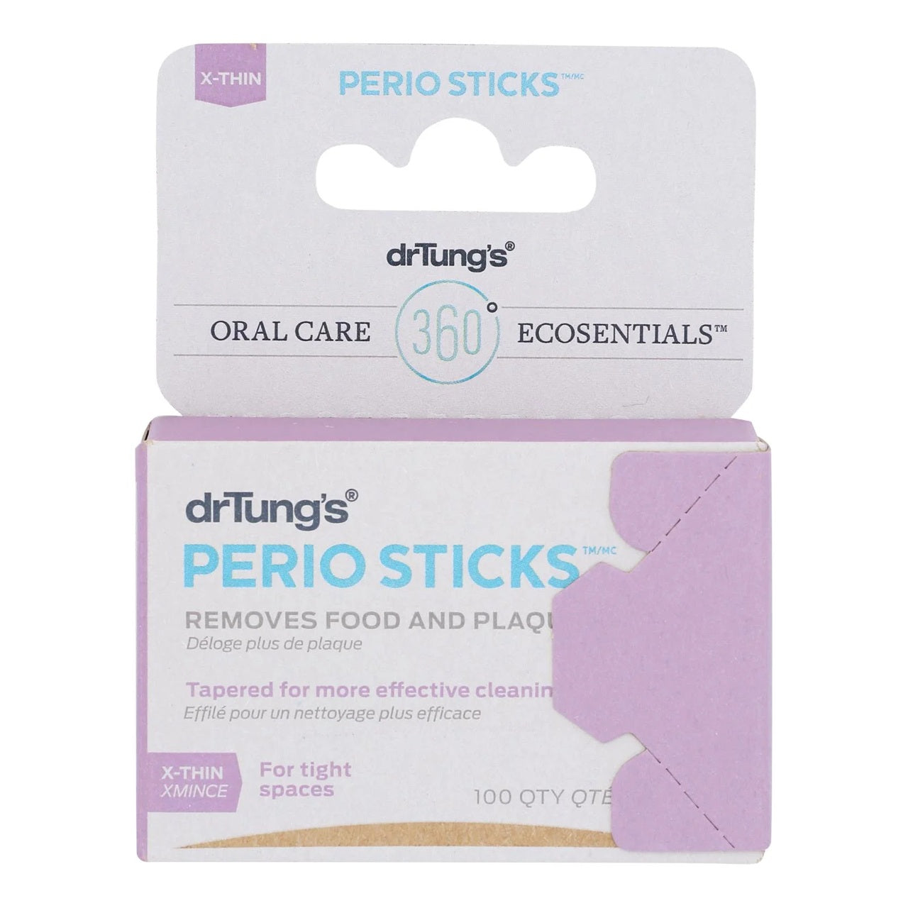 Pack of DrTungs oral care per sticks tapered for more effective teeth cleaning, removes food and plaques - 100 count