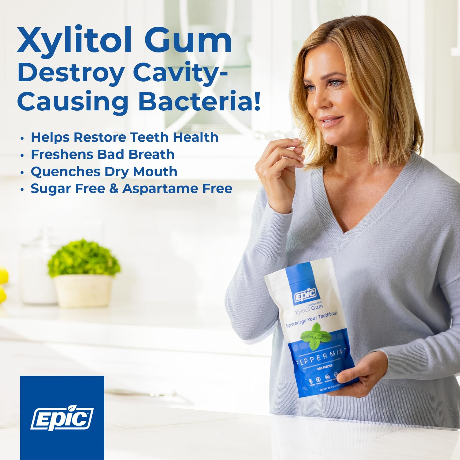 Epic Dental 100% Xylitol Sweetened Breath Mints | Fresh Fruit | 180 Count