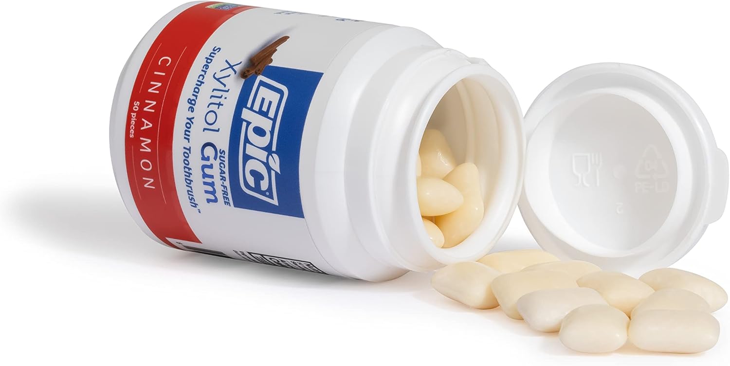 Epic Dental Xylitol Gum Cinnamon | 50 Pieces