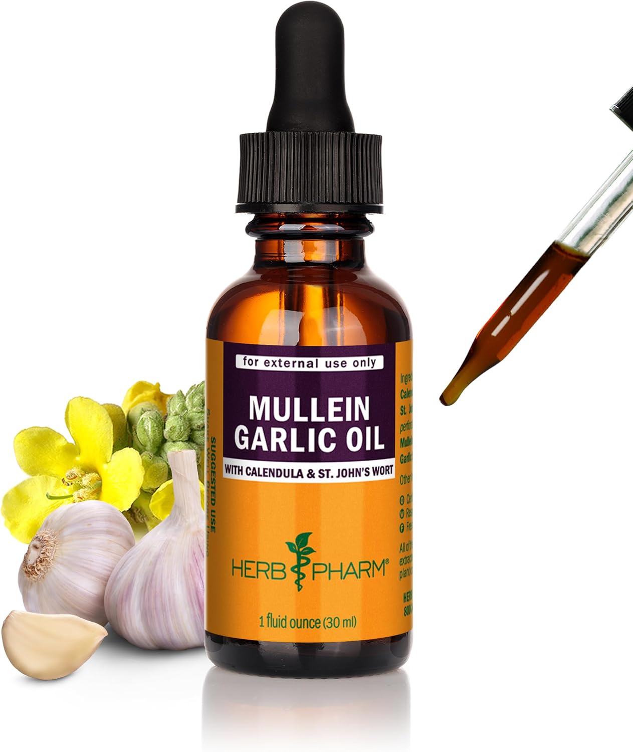 Herb Pharm Mullein Garlic Oil | 1 Oz