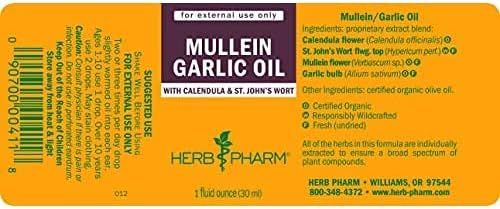 Herb Pharm Mullein Garlic Oil | 1 Oz
