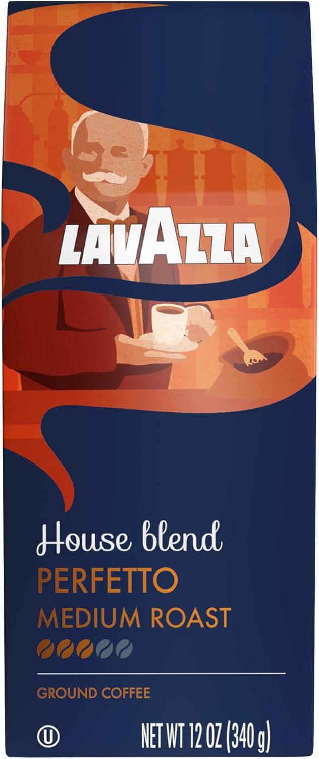 Lavazza Perfetto Ground Coffee Blend | Dark Roast |100% Arabica | Full-bodied | 12 Oz