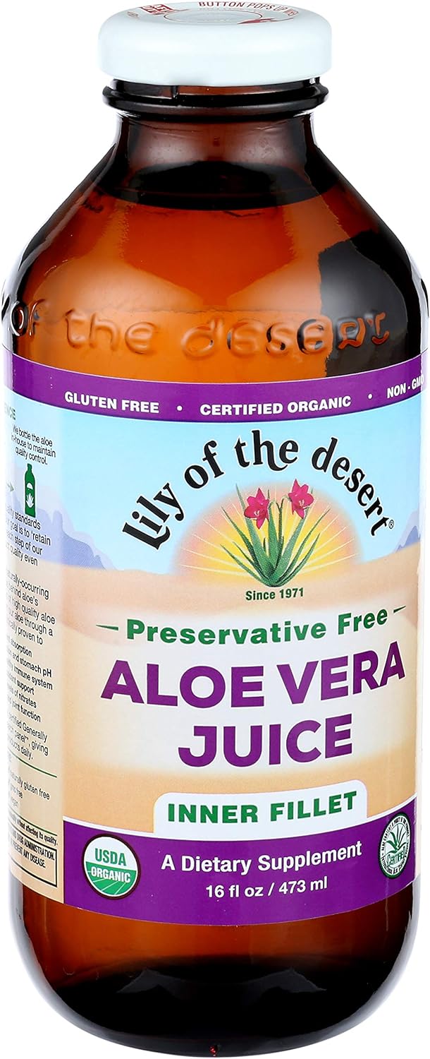 Preservative Free Aloe Vera Juice Inner Fillet 16 Ounces