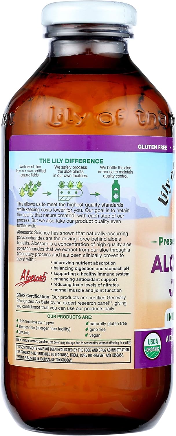 Preservative Free Aloe Vera Juice Inner Fillet 16 Ounces