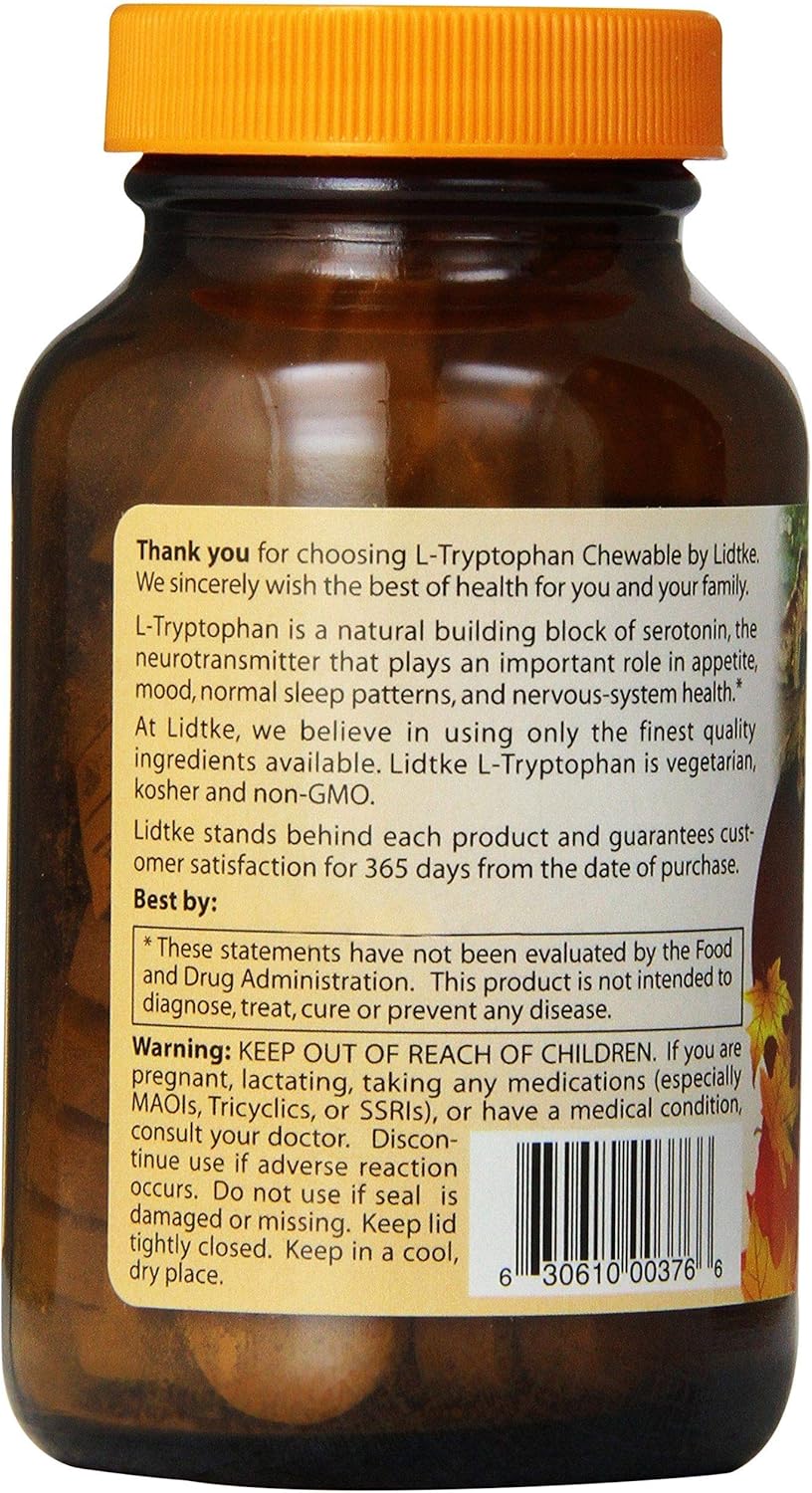 Lidtke, L-Tryptophan, 60 Chewable Tablets
