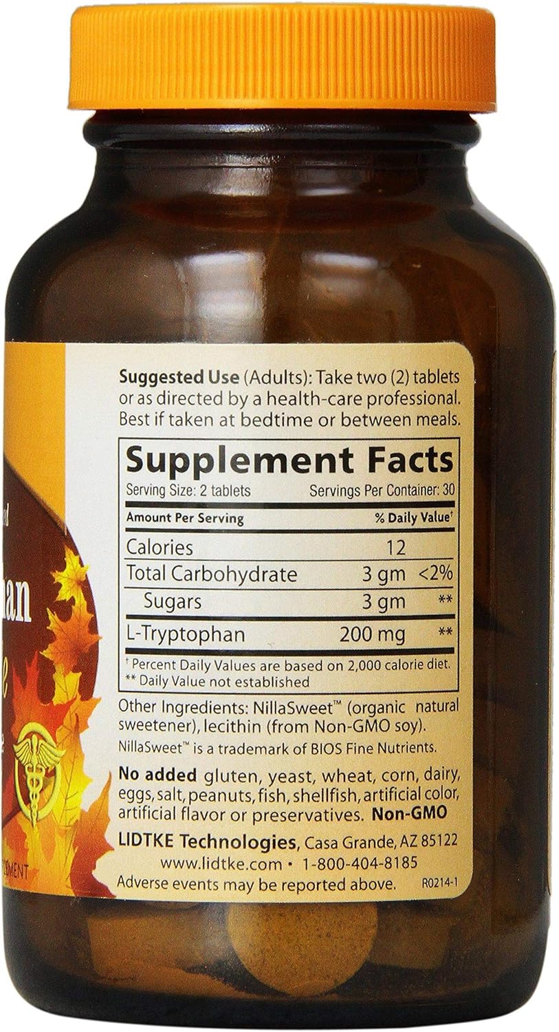 Lidtke, L-Tryptophan, 60 Chewable Tablets