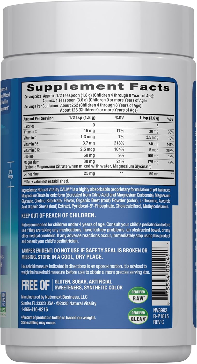 Natural Vitality Natural Calm Kids, Mixed Berry | 453g