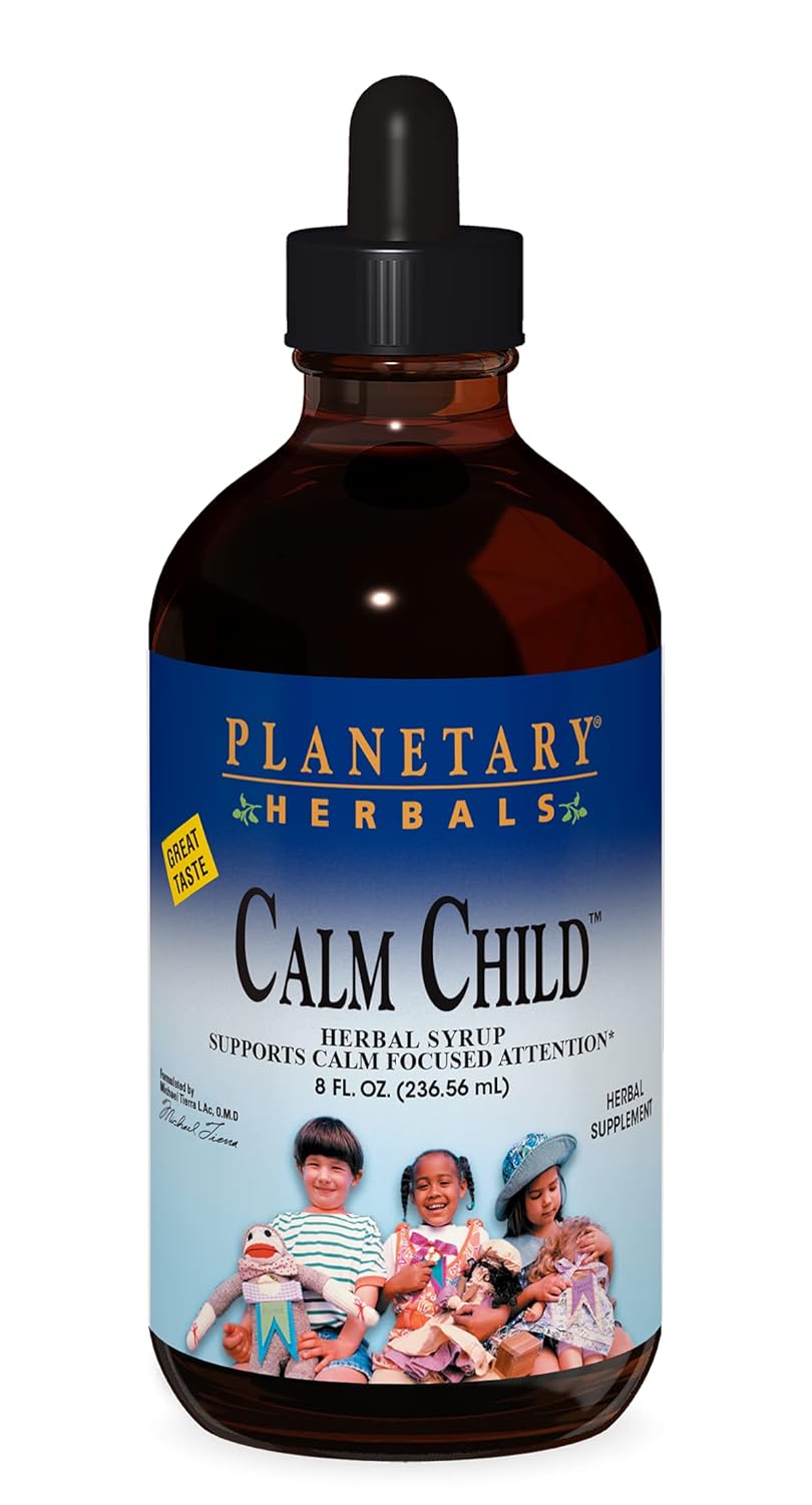 Planetary Herbals Calm Child Herbal Syrup - Includes Soothing Botanicals Chamomile, Lemon Balm, Catnip & More - 8oz