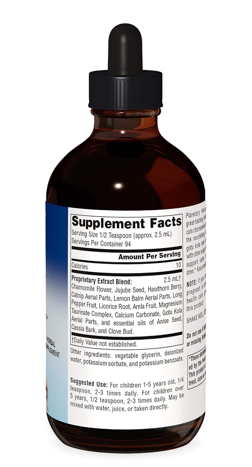 Planetary Herbals Calm Child Herbal Syrup - Includes Soothing Botanicals Chamomile, Lemon Balm, Catnip & More - 8oz