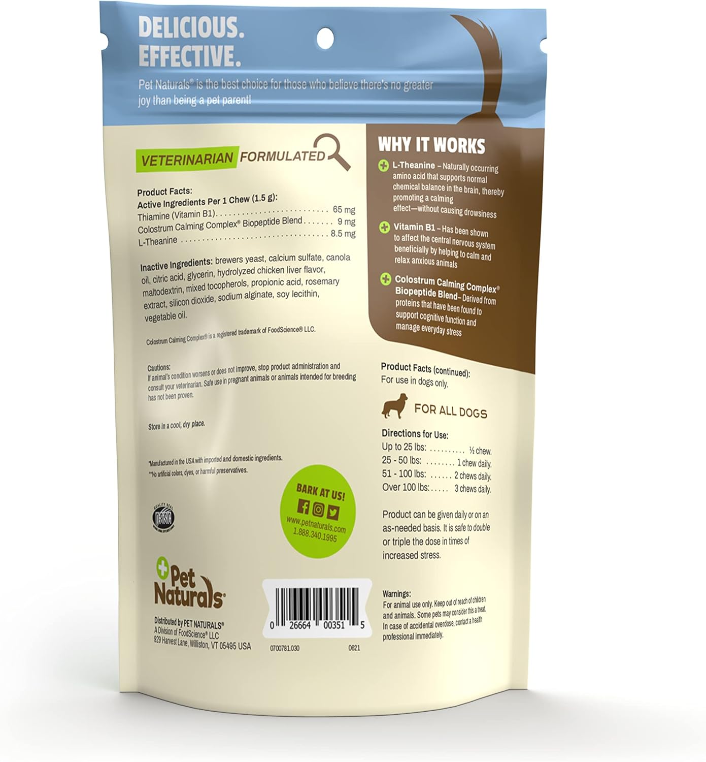 Pet Naturals Calming for Dogs, 30 Chews - Naturally Sourced Stress and Anxiety Calming Ingredients for Behavior Support - Vet Recommended