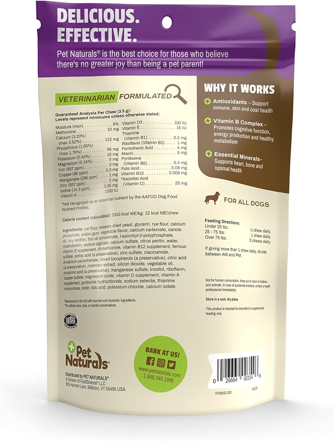 Pet Naturals Daily Multivitamin for Dogs | Veggie Flavor | 30 Chews