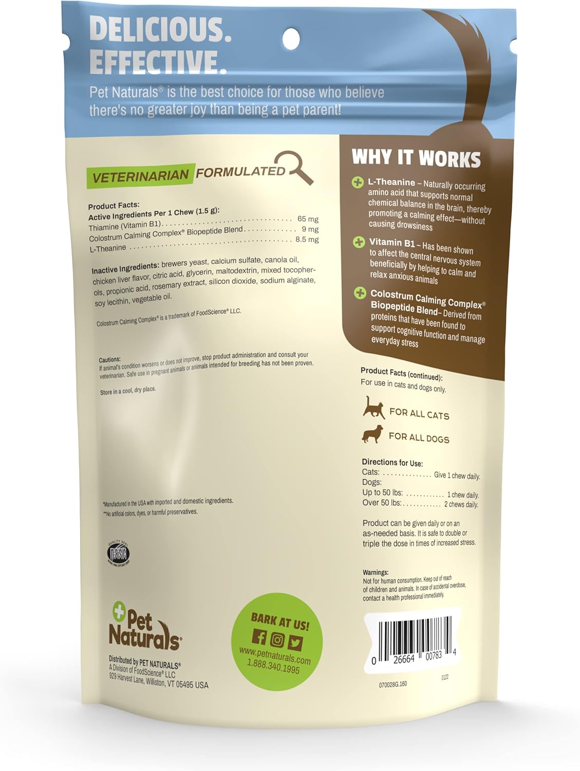 Pet Naturals Calming Chews | Chicken Flavor | 160 Chews