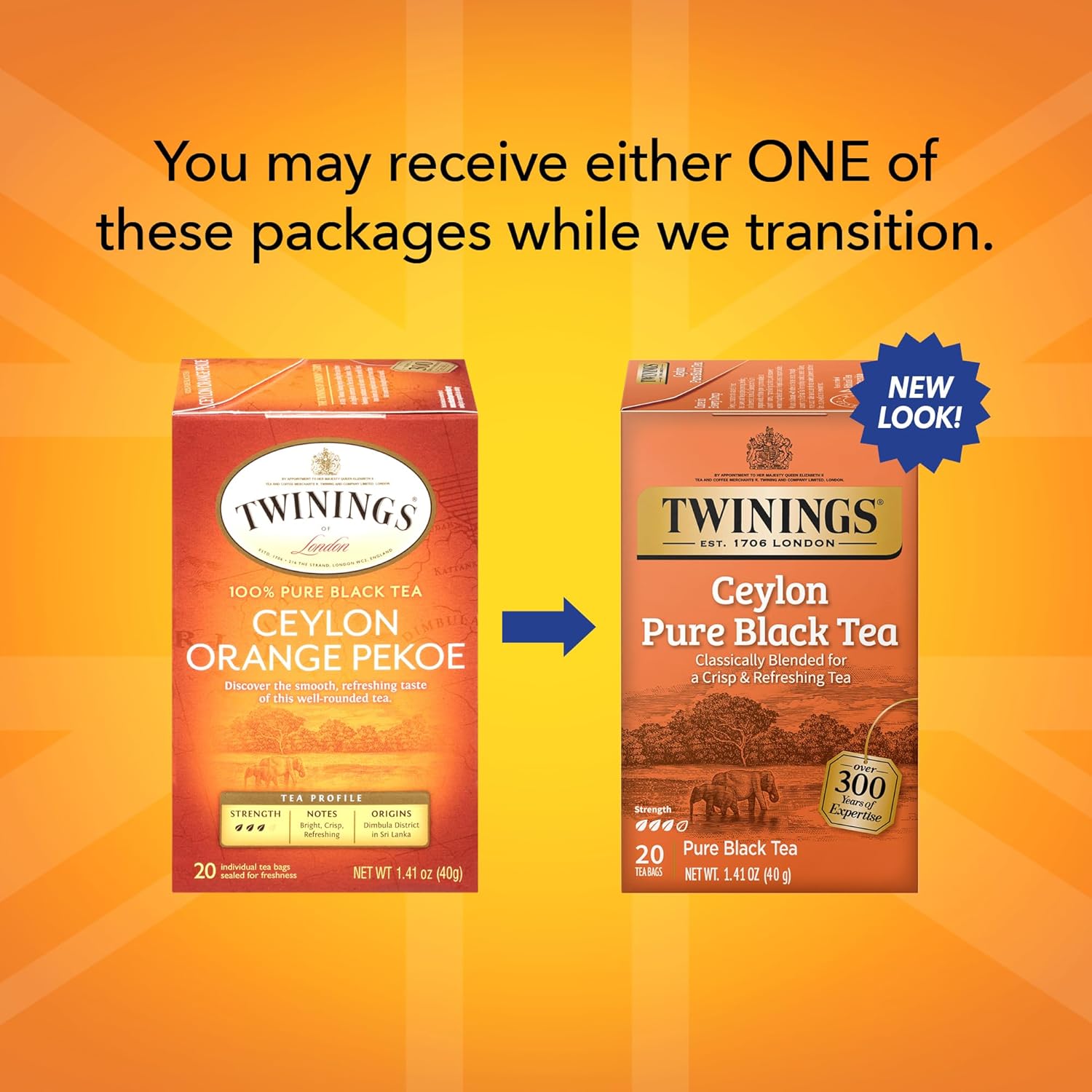 Twinings of London Ceylon Orange Pekoe Tea | 20 Teabags