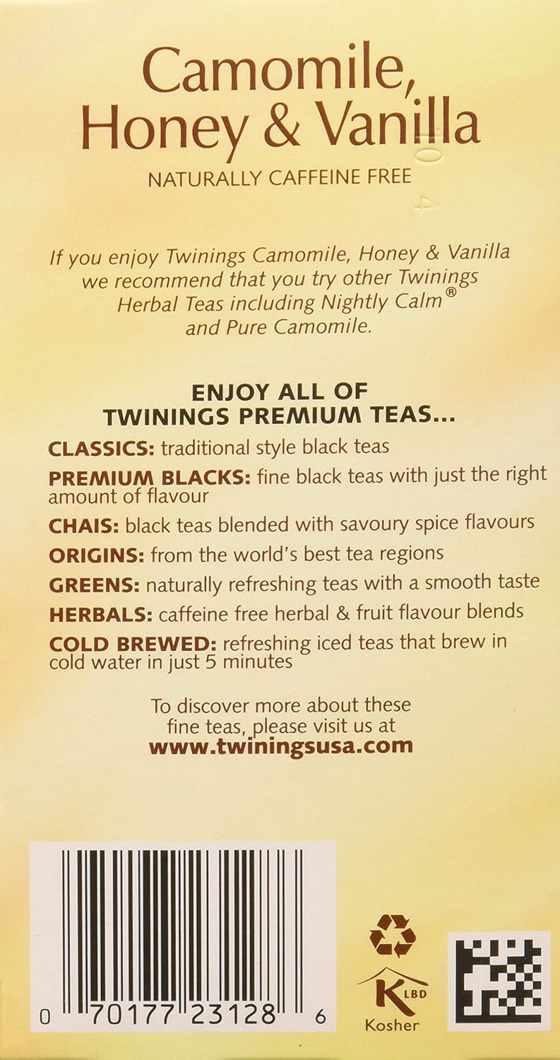 Twinings Herbal Tea Chamomile Honey and Vanilla | 20 Tea Bags