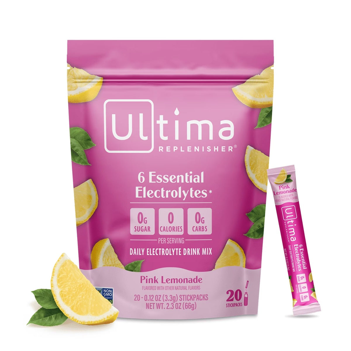 Ultima Replenisher Daily Electrolyte Powder | Pink Lemonade | 20 Stickpacks
