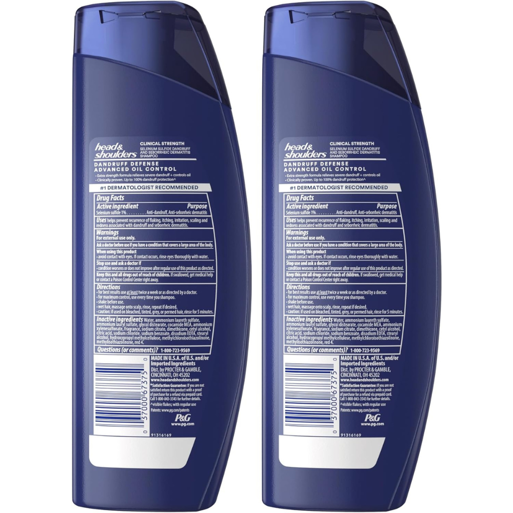 Head & Shoulders clinical strength dandruff defense shampoo with advanced oil control - dermatologist recommended.