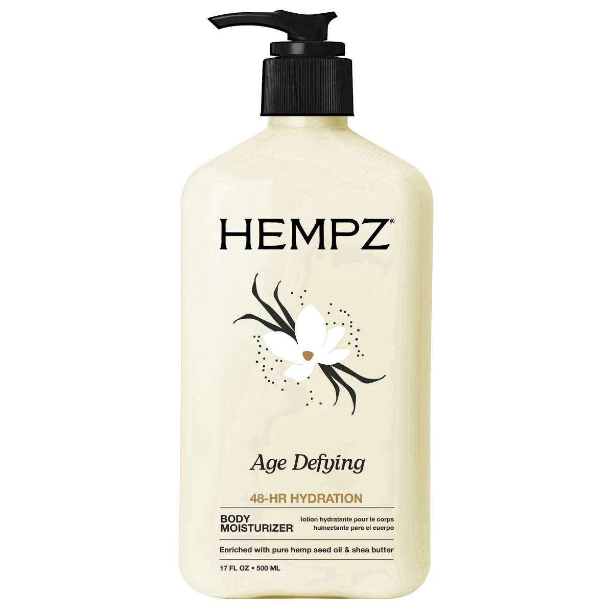 Hempz Age-Defying Body Moisturizer | Vanilla Musk Scent | 17 Oz (500 ml)