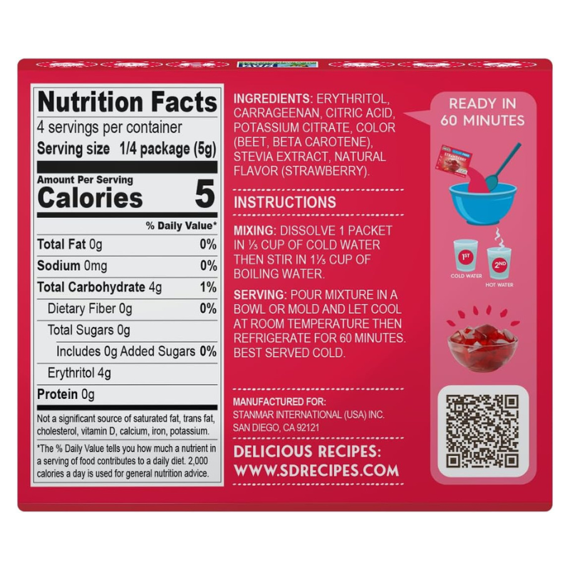 Simply Delish Jel Dessert Strawberry, 0.7 Oz (20 g)