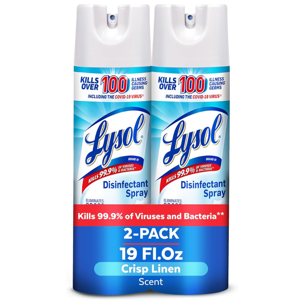 Lysol disinfectant spray pack of 2 with crisp linen scent to kill viruses and bacteria
