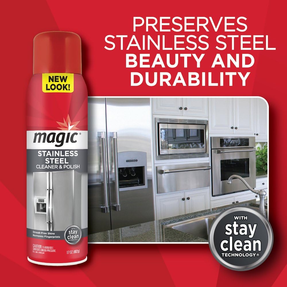 Magic stainless steel cleaner & polish preserves stainless steel beauty & durability with stay clean technology