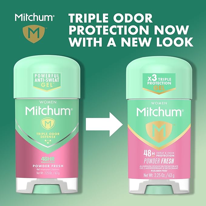 Mitchum triple odor protection with new look - triple gel powder gel deodorant