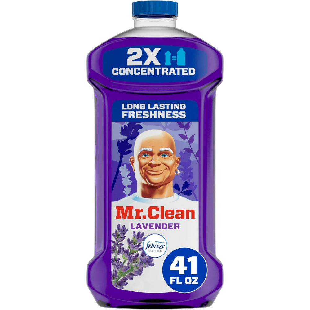 41 oz bottle of Mr.Clean all purpose cleaner in lavender scent with febreze freshness.