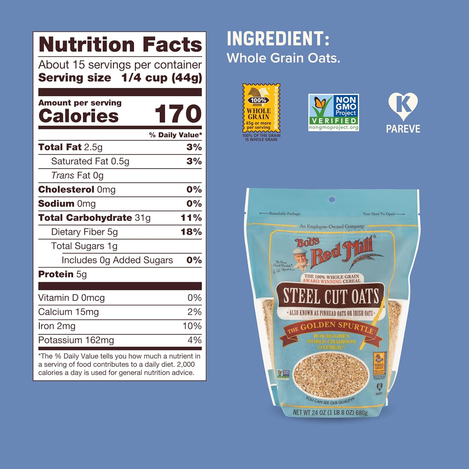 Bobs Red Mill Steel Cut Oats | 680 g