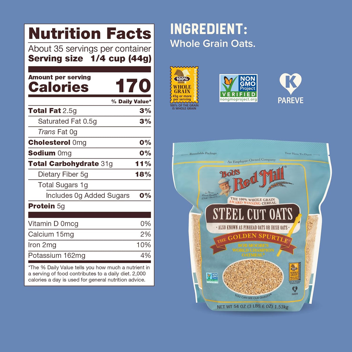 Bob's Red Mill Steel Cut Oats | 1.53kg