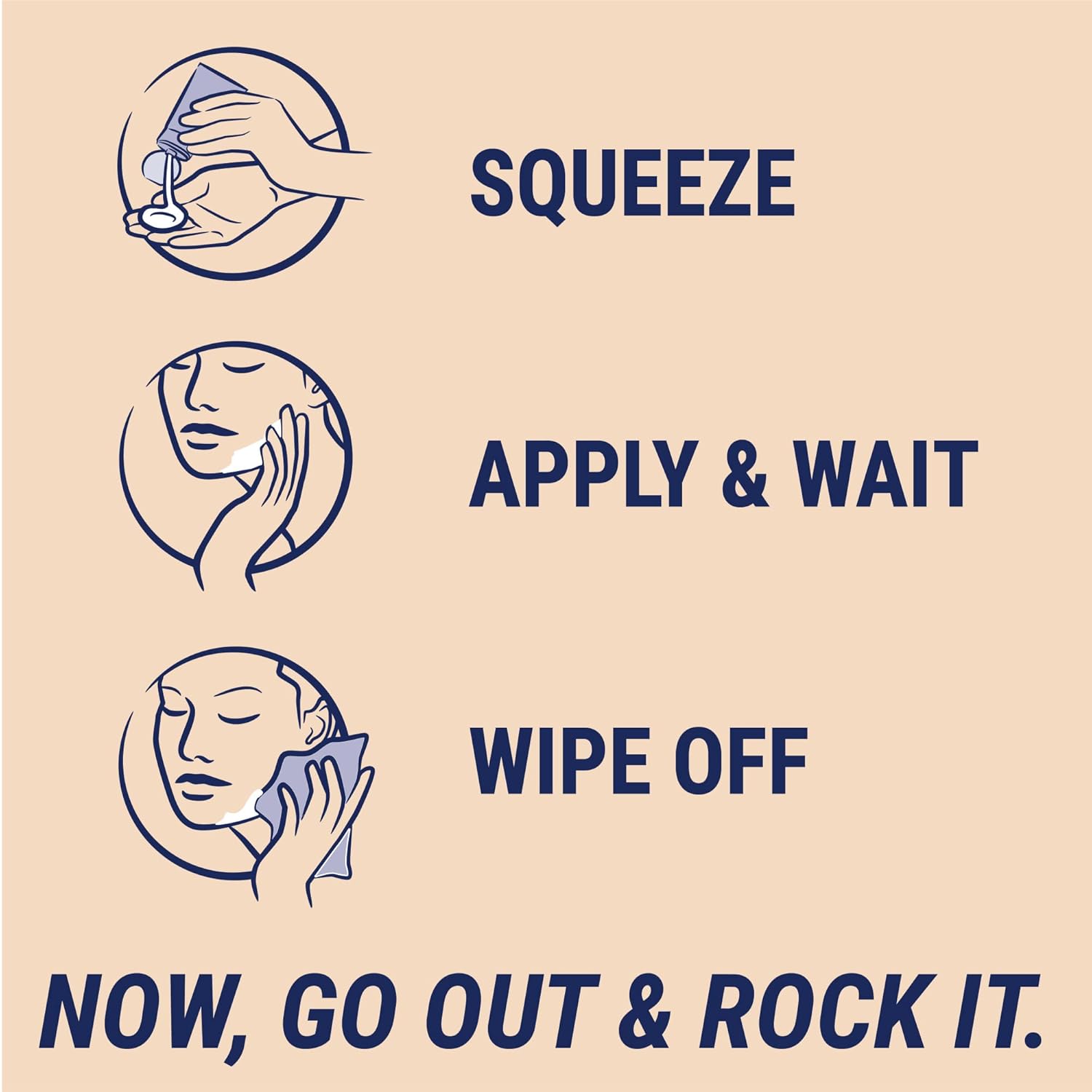 Nair face cream remover in 3 easy steps for easy hair removal.