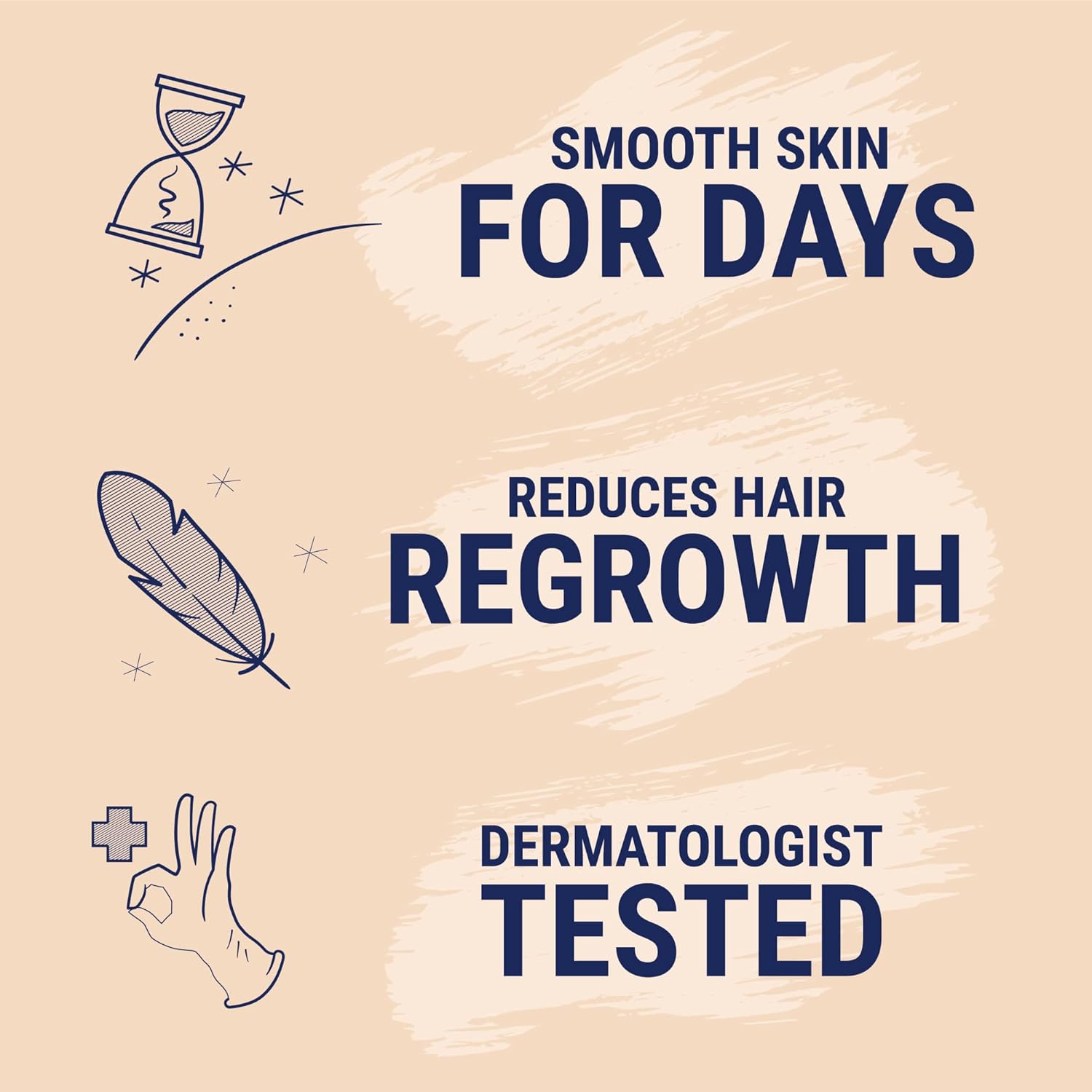 Nair dermatologist tested face cream hair remover for smooth skins and reduced hair regrowth.