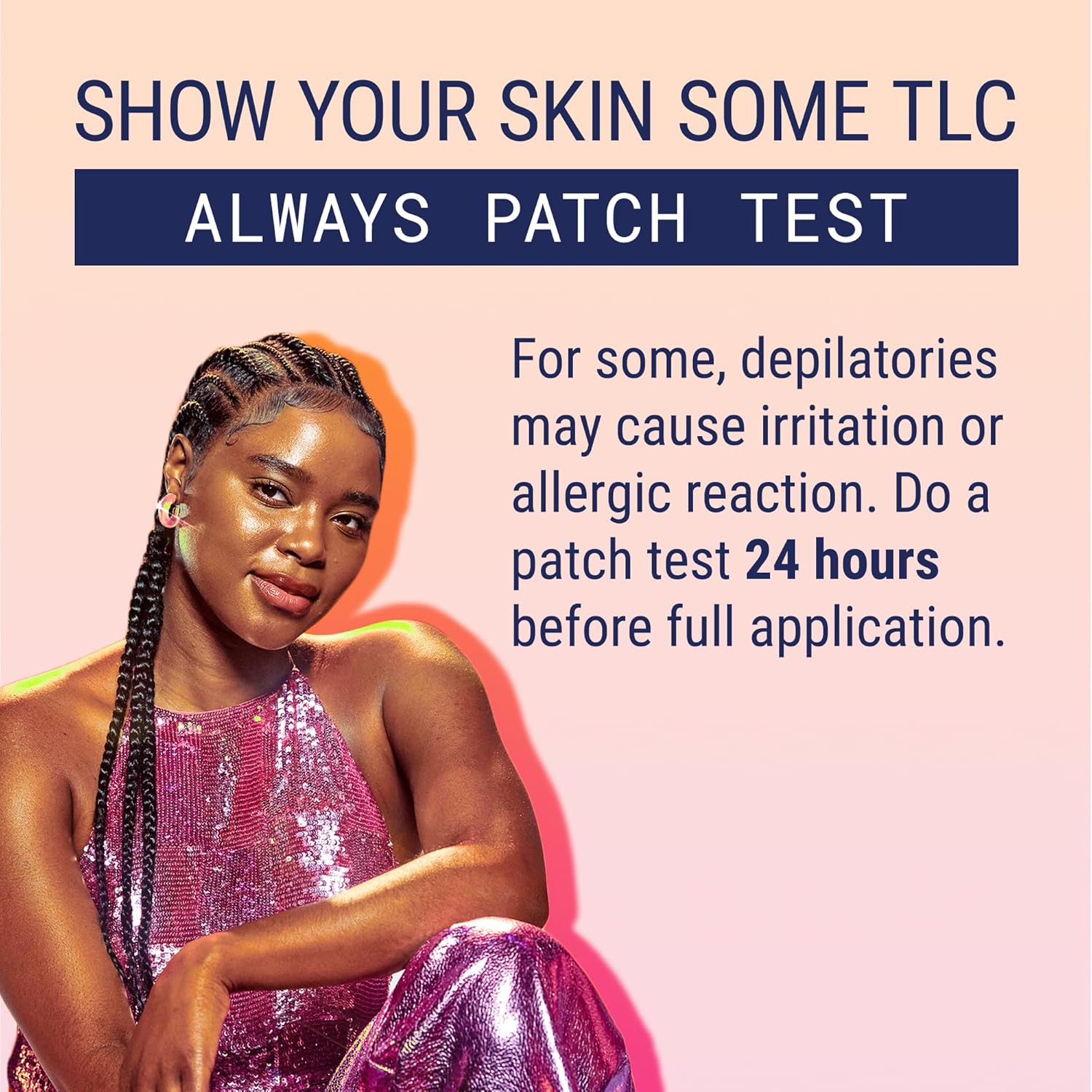 Nair hair remover glide on precaution - always patch test 24 hours before use.