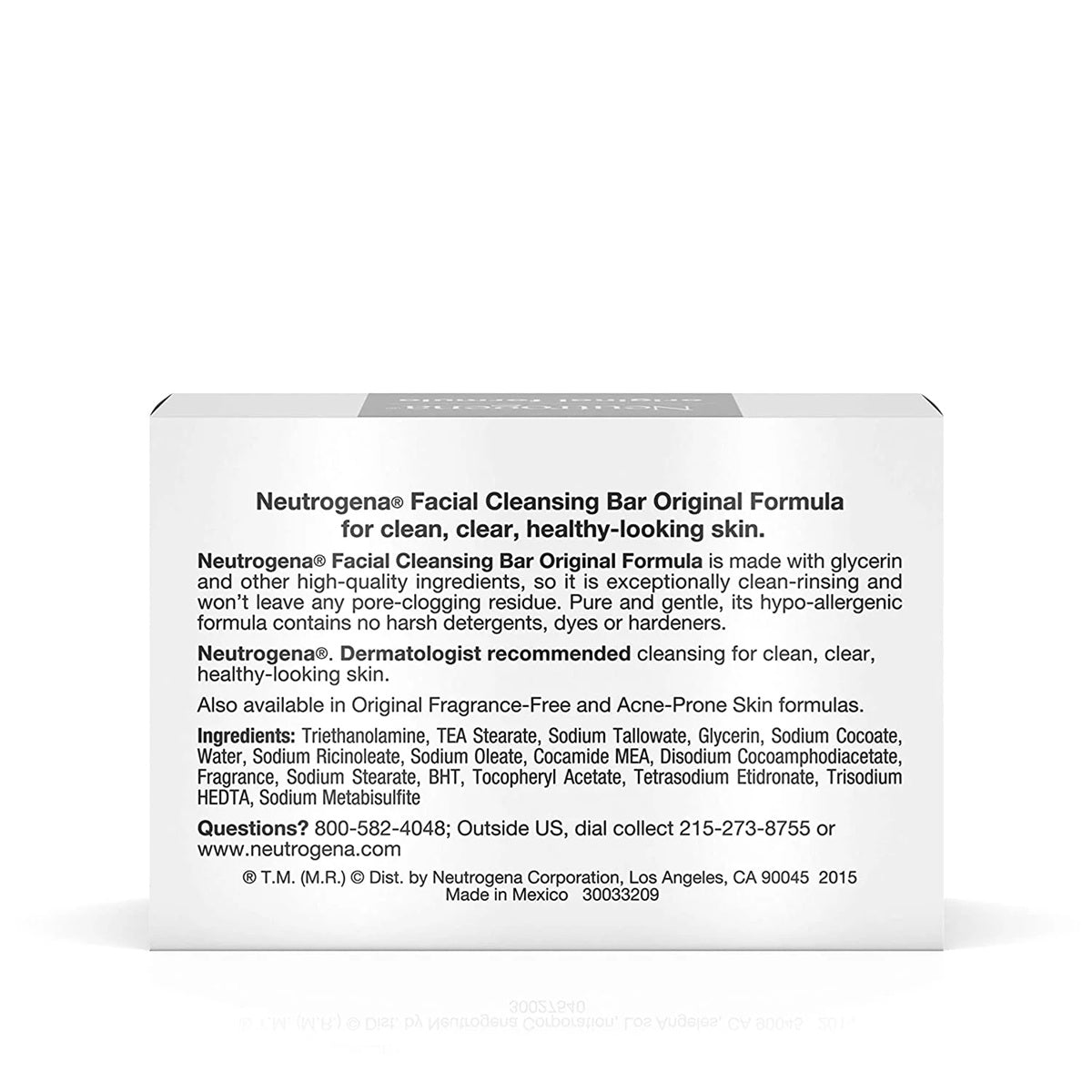 Neutrogena facial cleansing bar - original formula packaging for clean, clear and healthy looking skin