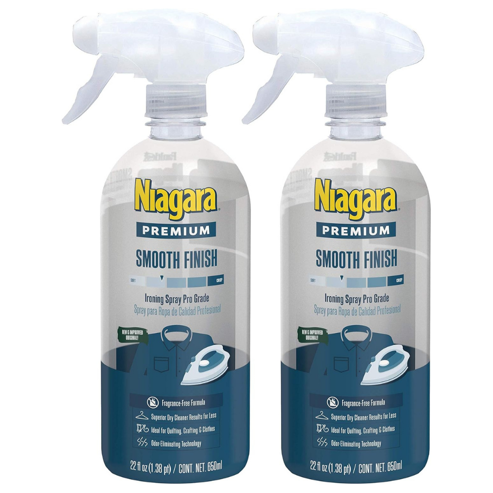 2 pack of Niagra premium smooth finish ironing spray pro grade for superior dry cleaning results - fragrance free formula 2 pack.
