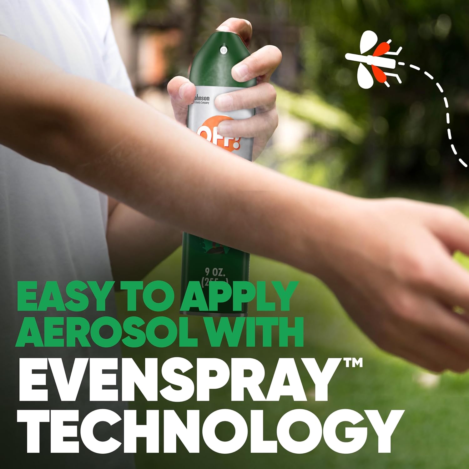 Easy to apply Off! Deep woods insect repellent with evenspray technology