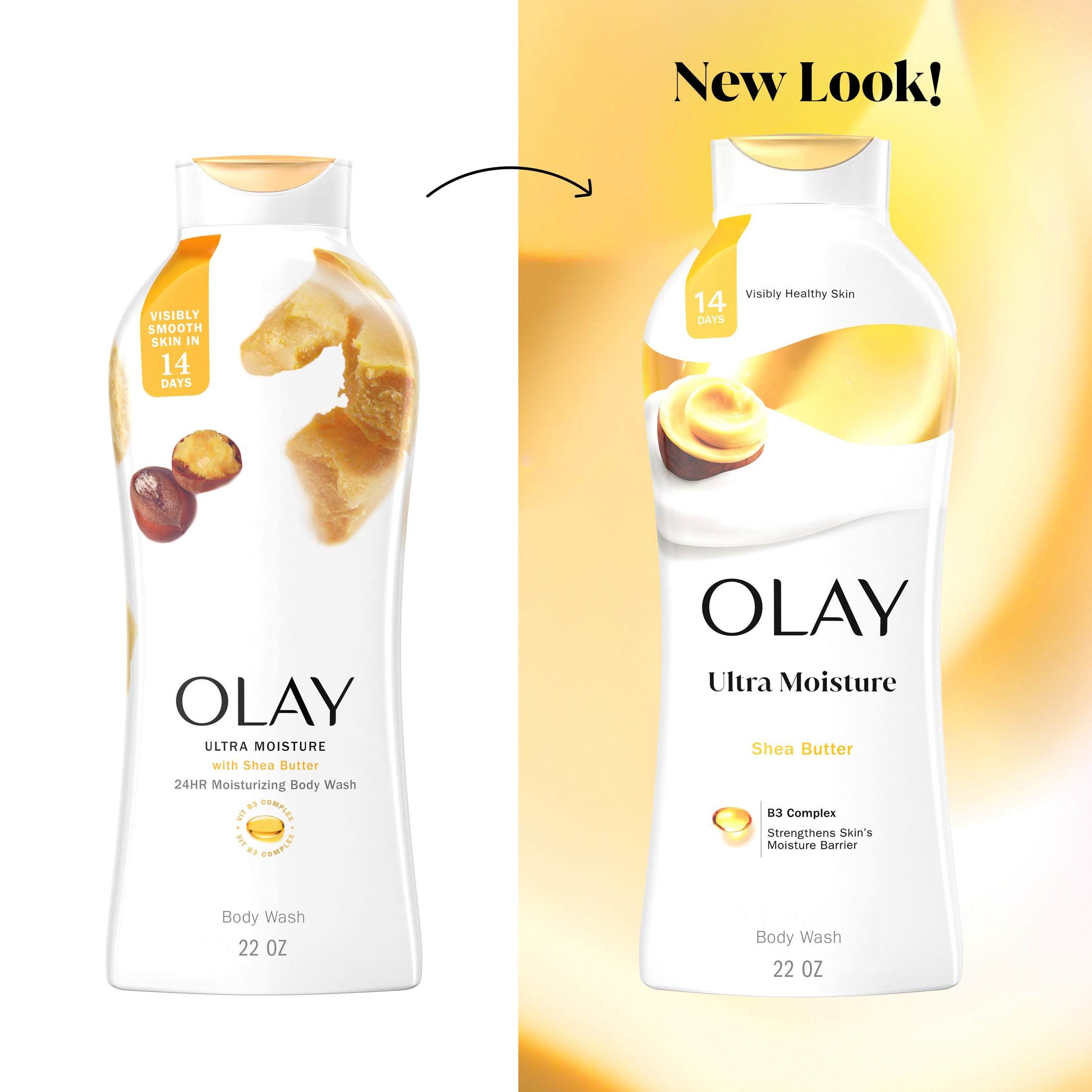Olay ultra moisture body wash - new look same great formula.