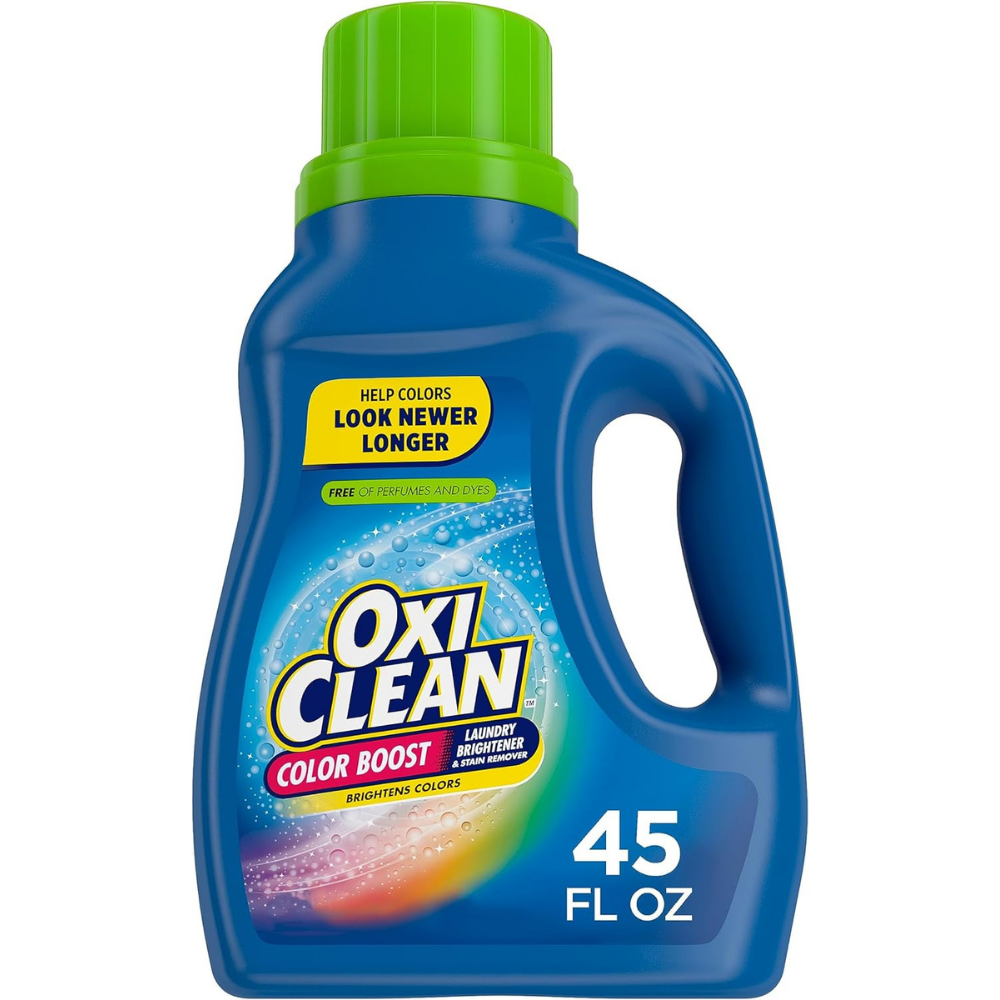 Oxi Clean Color Boost laundry brightener & stain remover to help colours look newer longer.