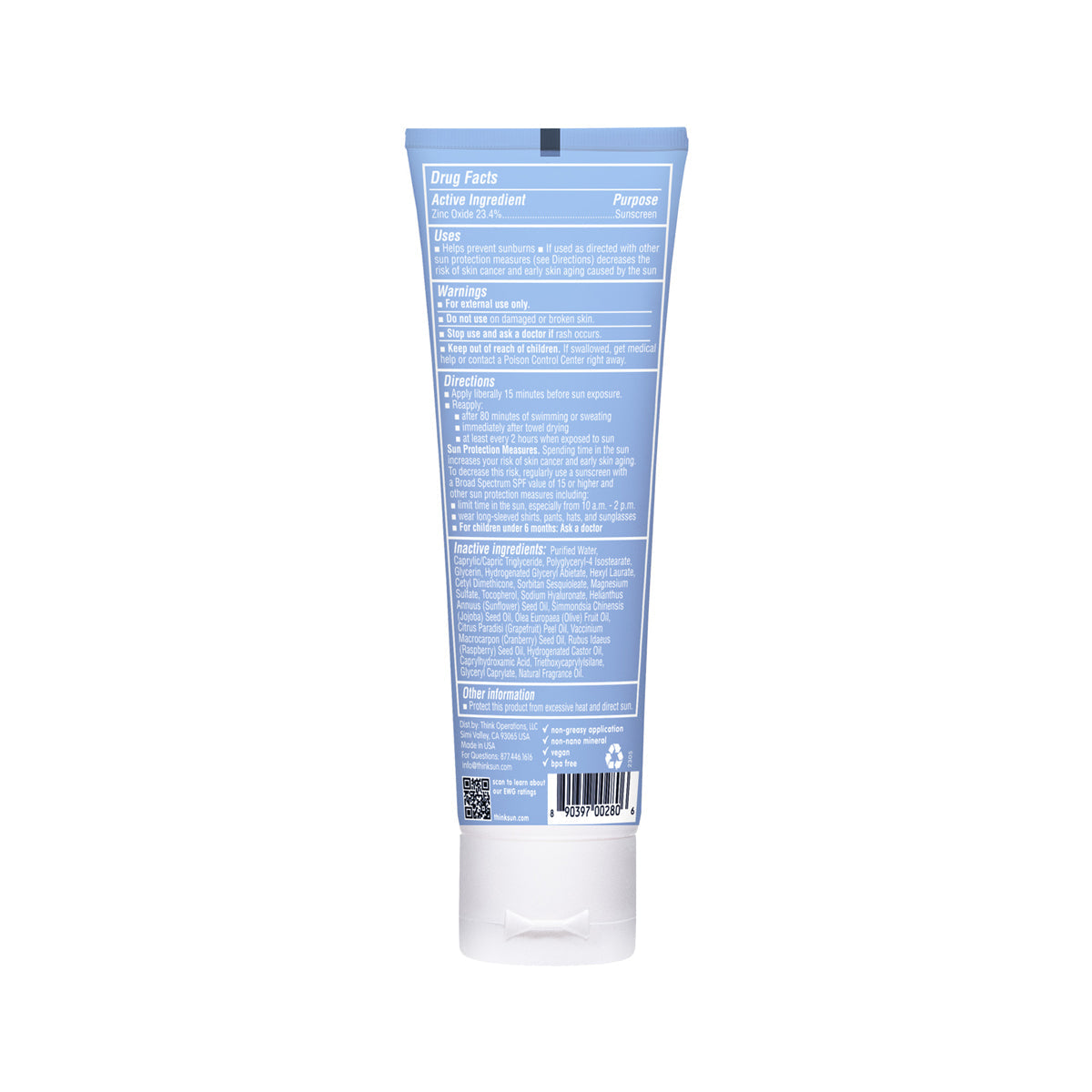 ThinkSport Sunscreen 50 SPF | 3 Oz (89ml)